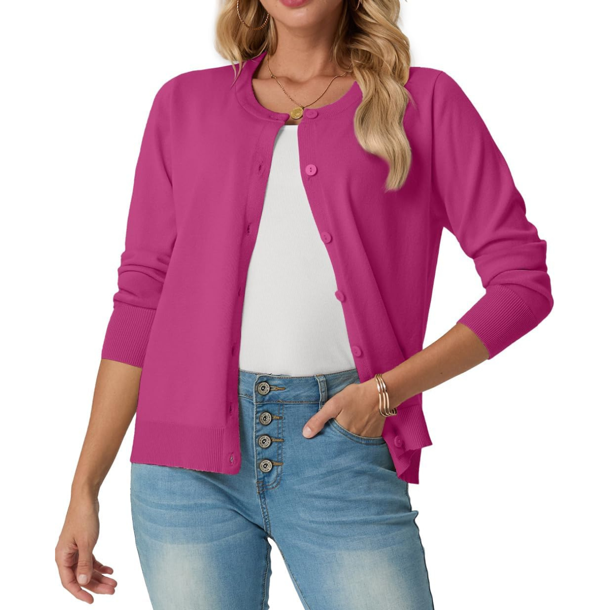 Casual Long Sleeve Knit Cardigan Sweater For Women