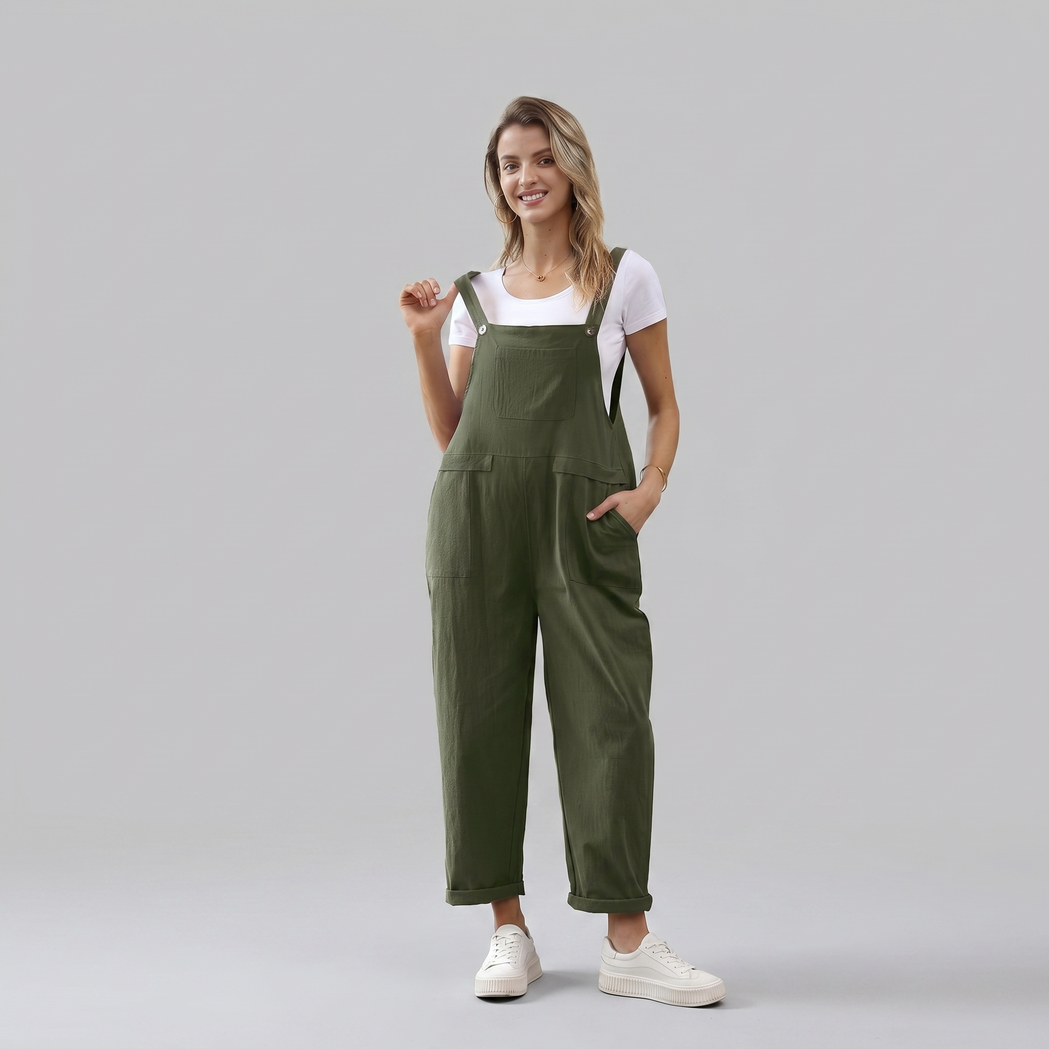 Loose And Cropped Wide Leg Rompers Fit For Women