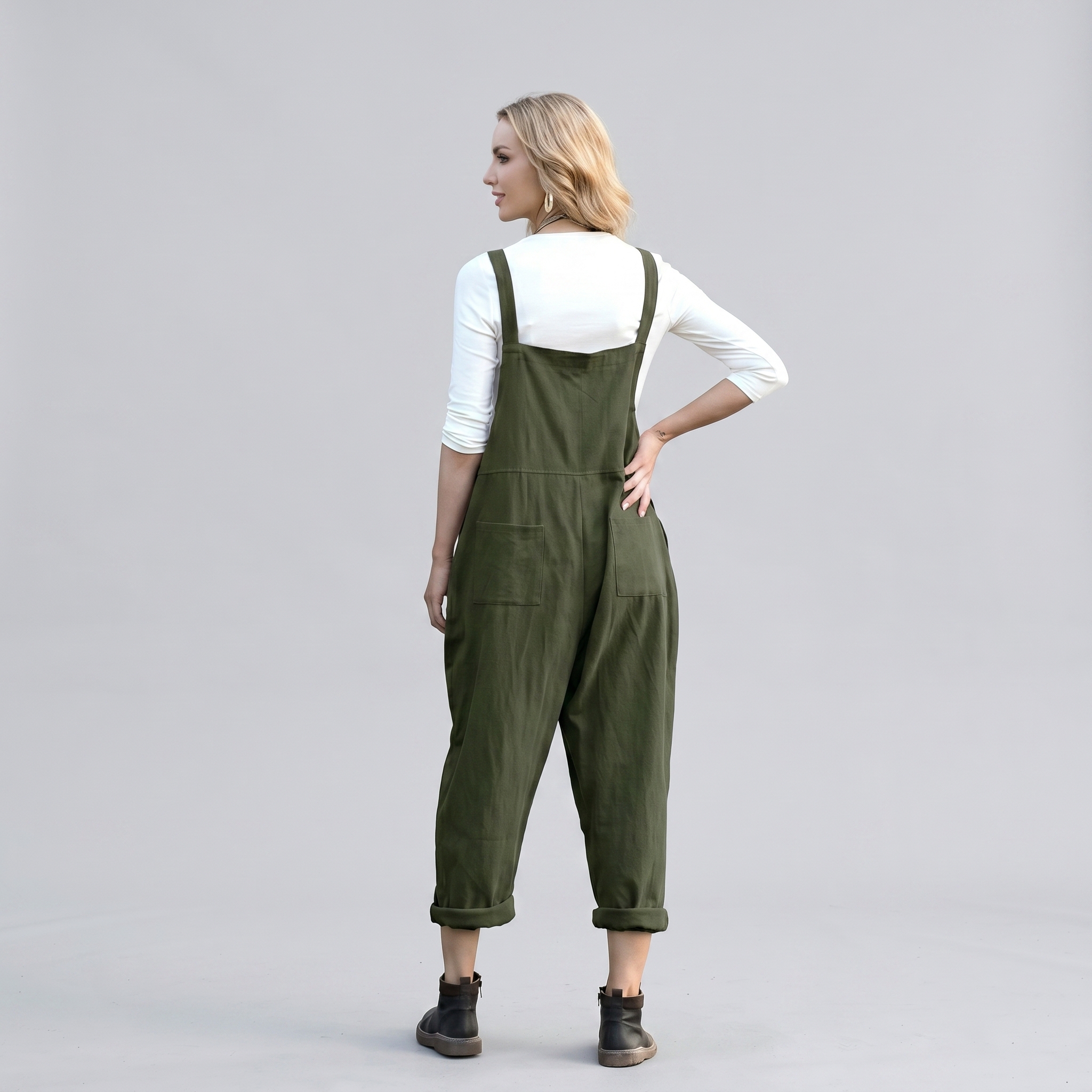 Loose And Cropped Wide Leg Rompers Fit For Women
