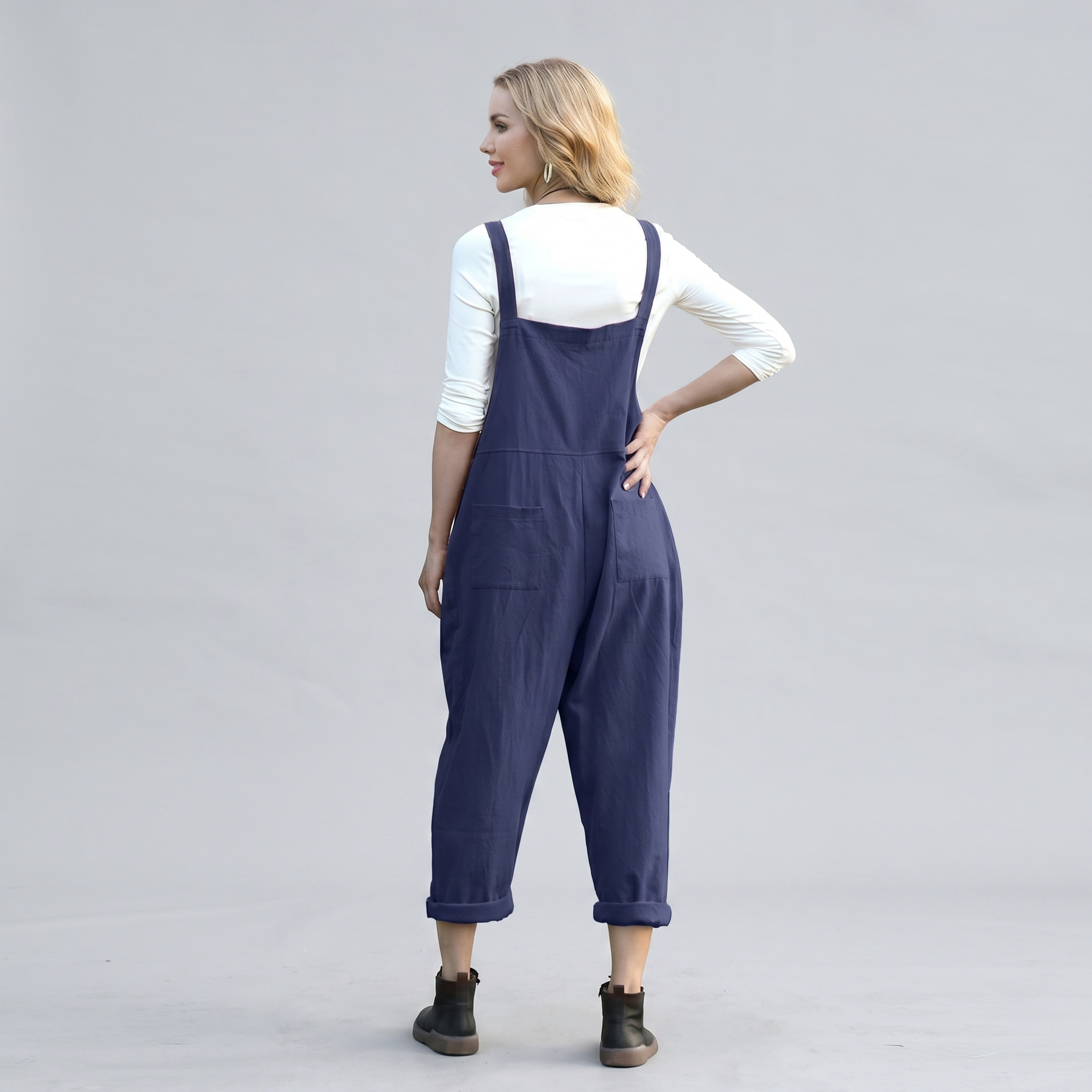 Loose And Cropped Wide Leg Rompers Fit For Women