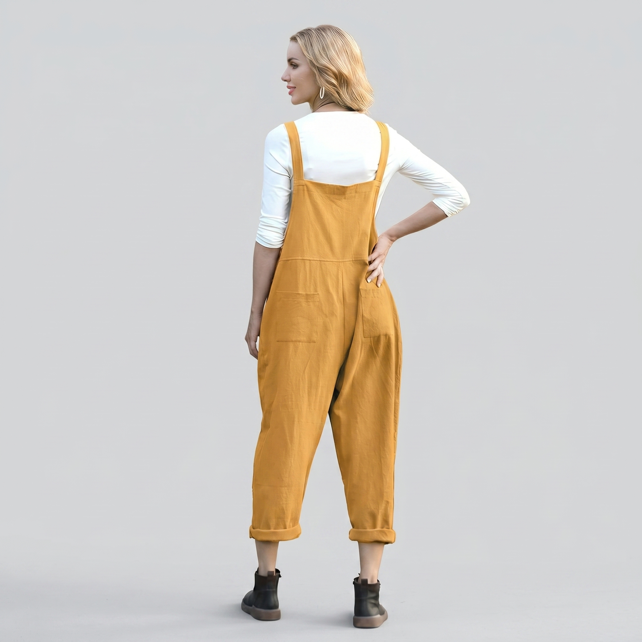 Loose And Cropped Wide Leg Rompers Fit For Women