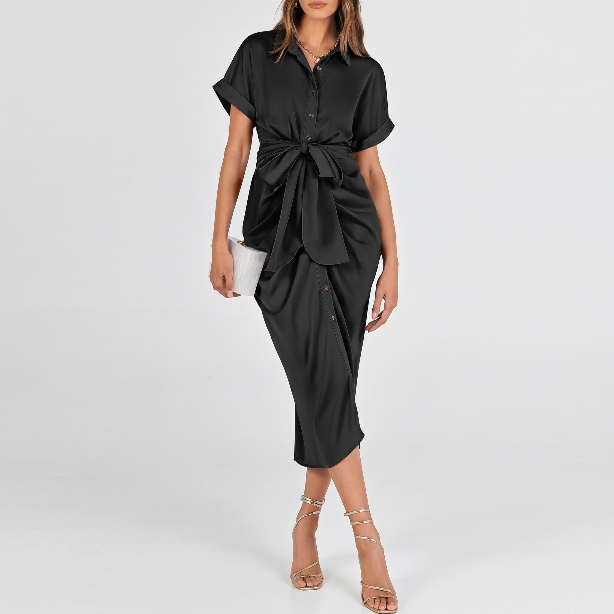 Casual Button Quilted Drawstring Long Sleeve For Women