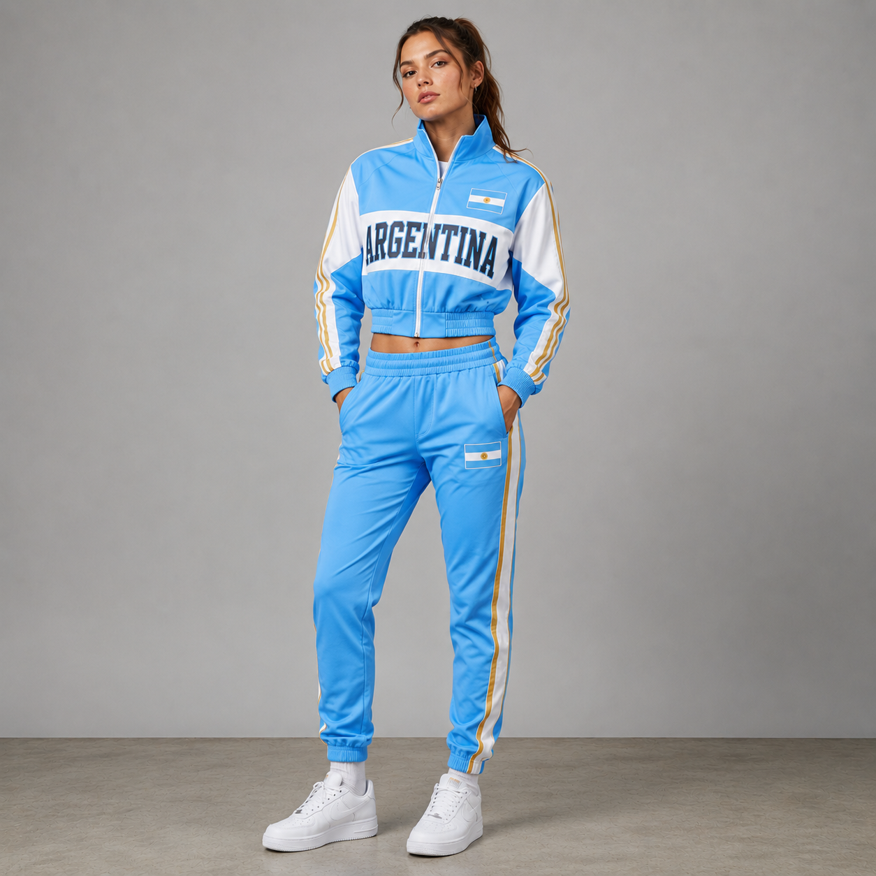 World Cup 2026 Themed Argentina Football Fan Sweatshirt And Jogger Set