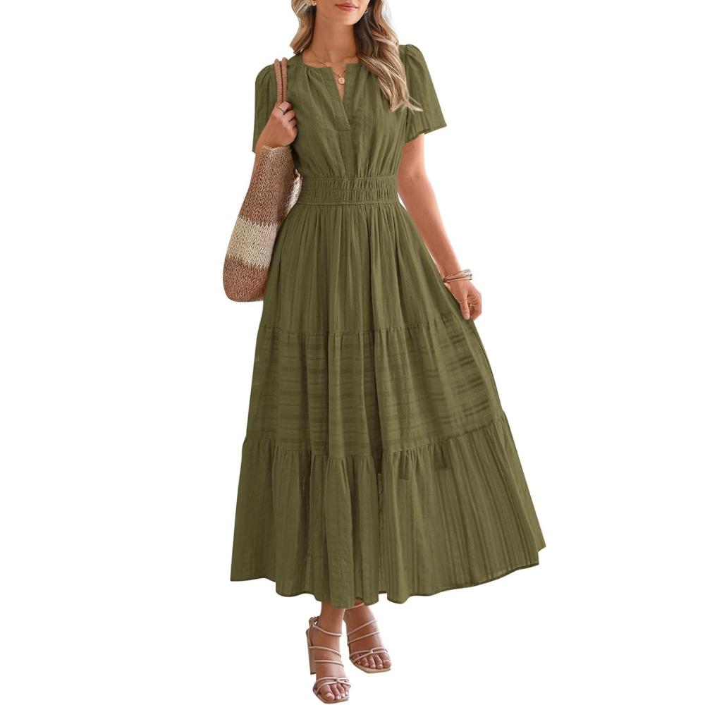 Summer Casual Boho Beach Dress With Pockets For Women