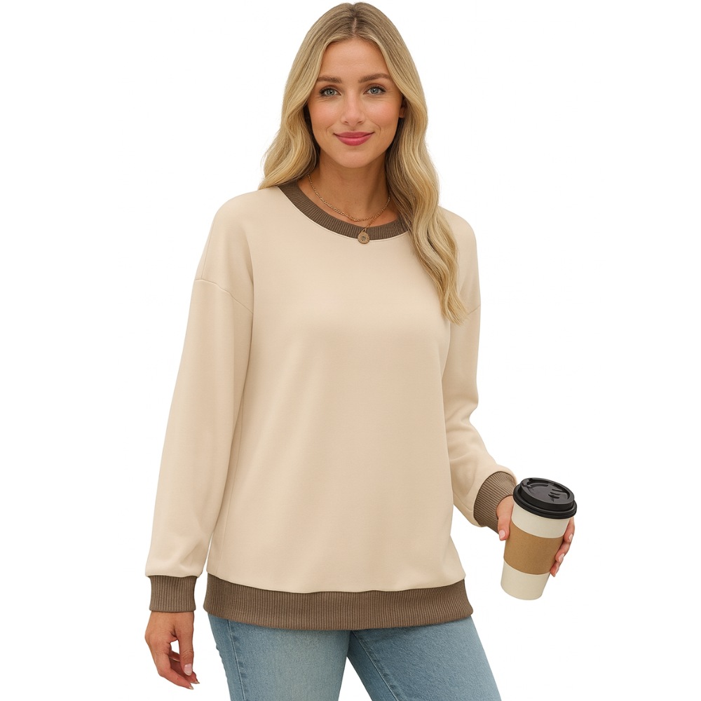 Women Crewneck Sweatshirts Long Sleeve Loose Fit Tops
