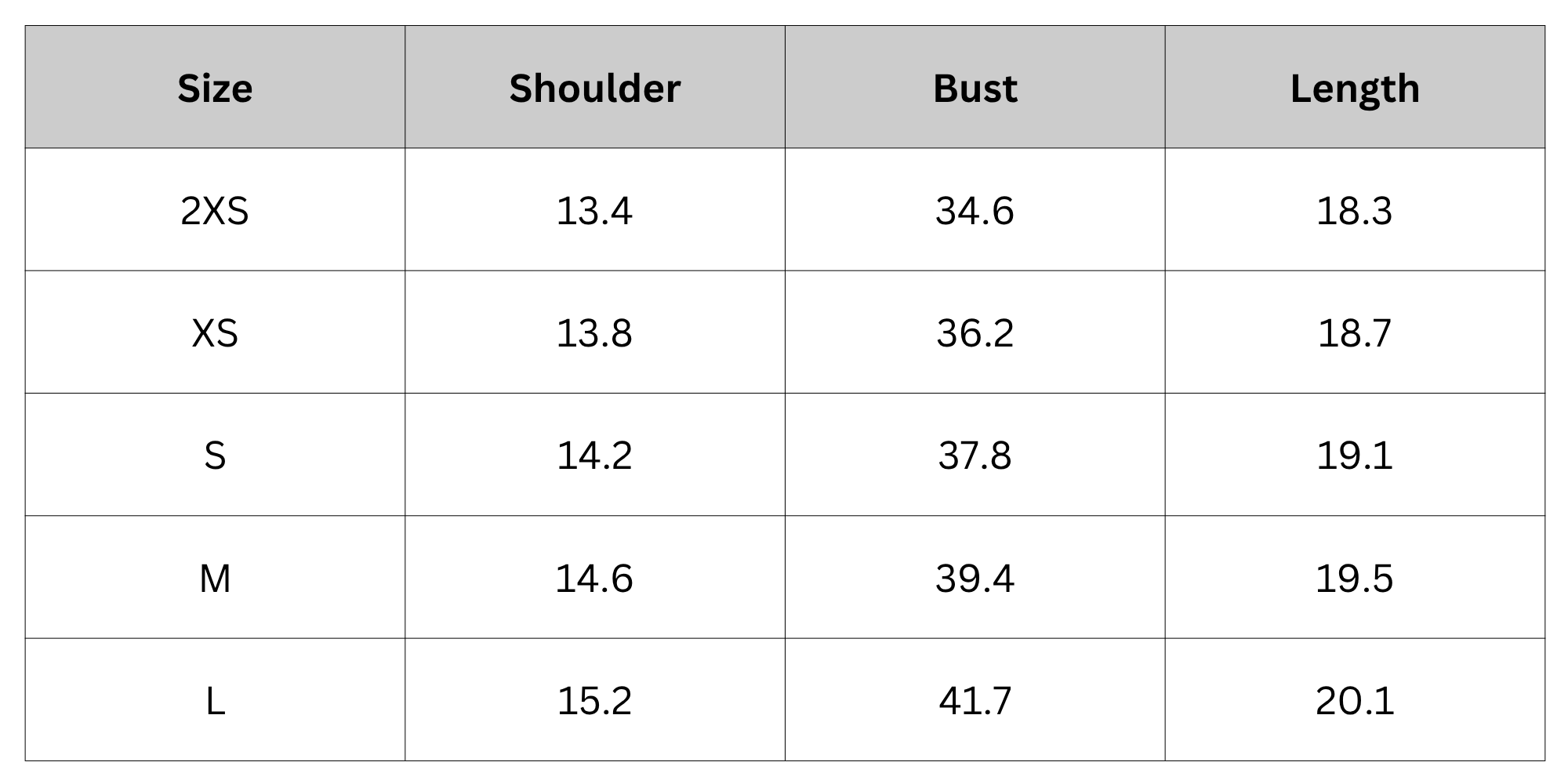 Size Chart