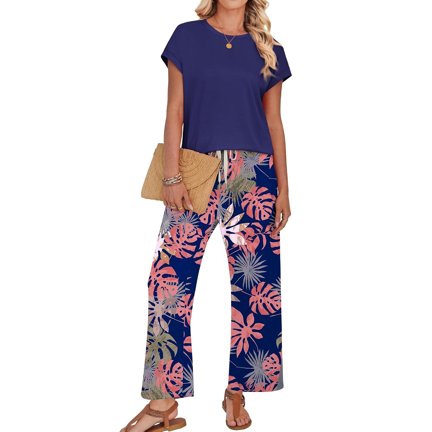 Two Piece Spring Summer Matching Outfit Set For Women