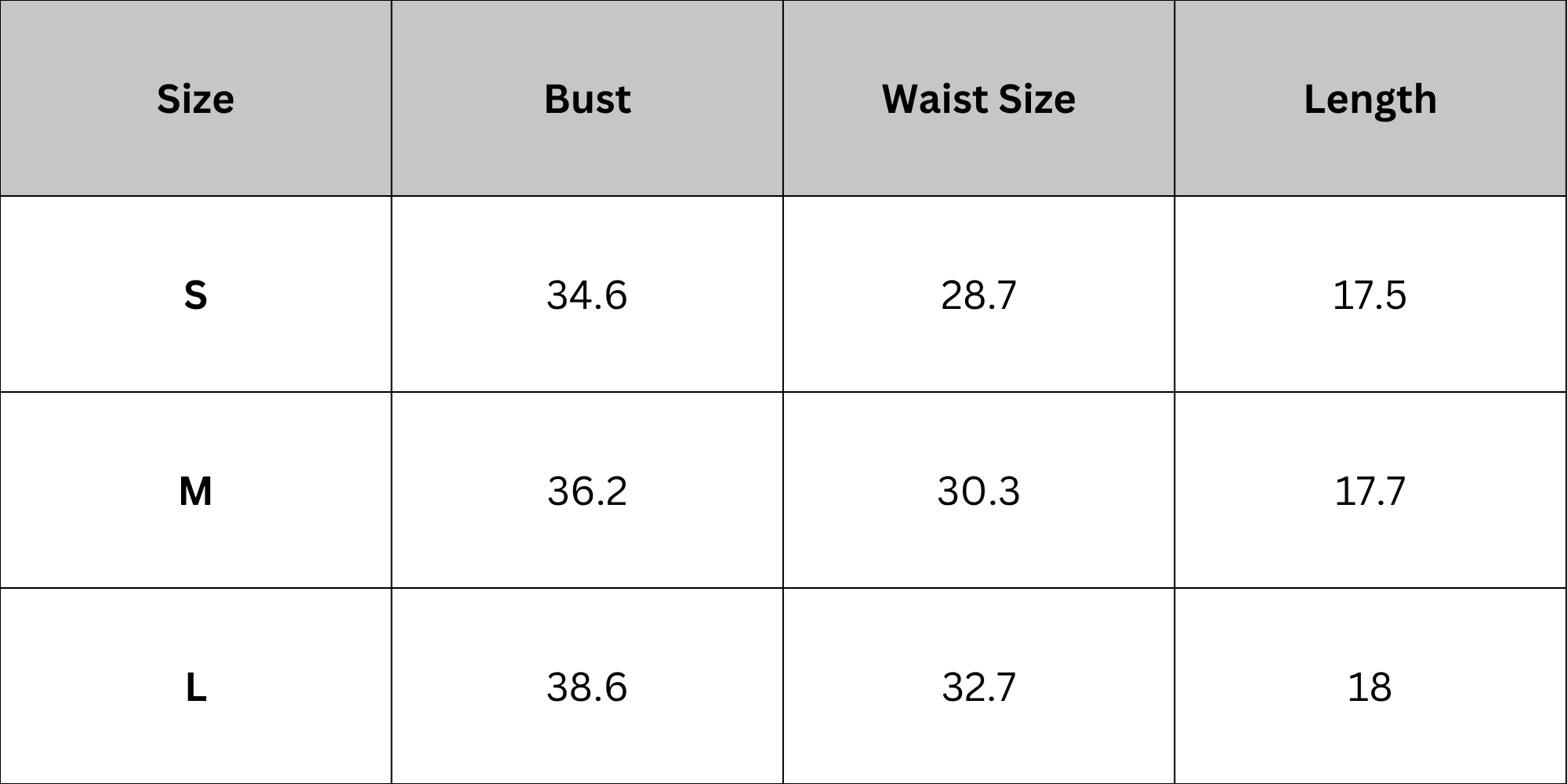 Size Chart