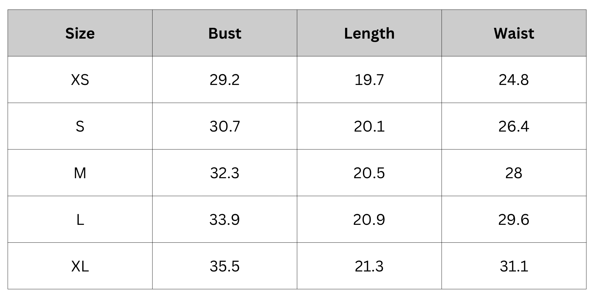 Size Chart