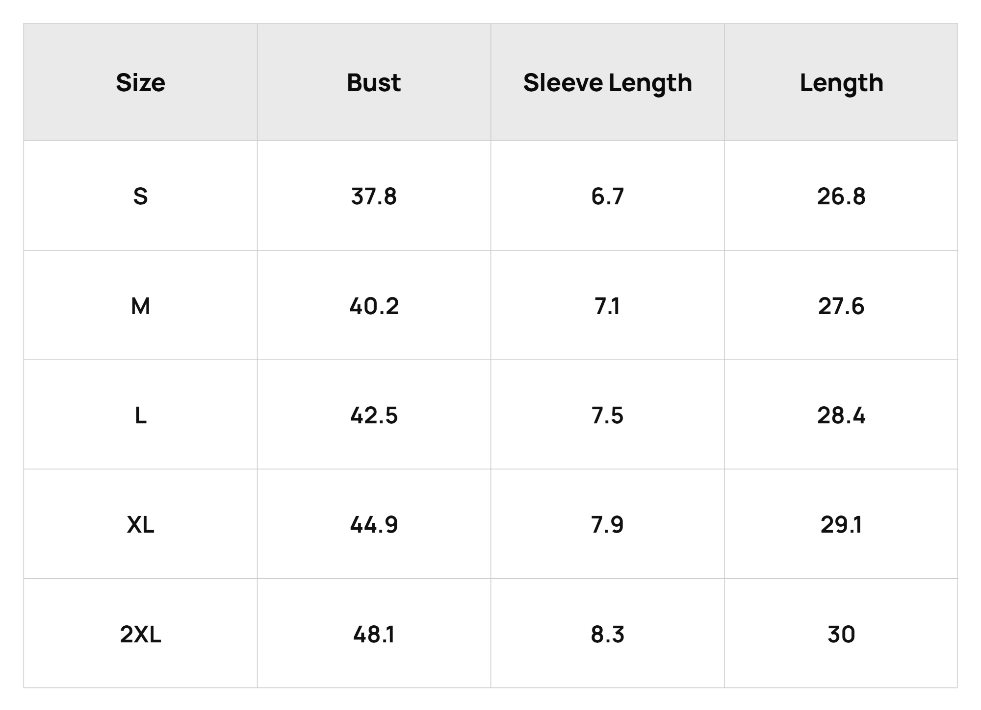 Size Chart