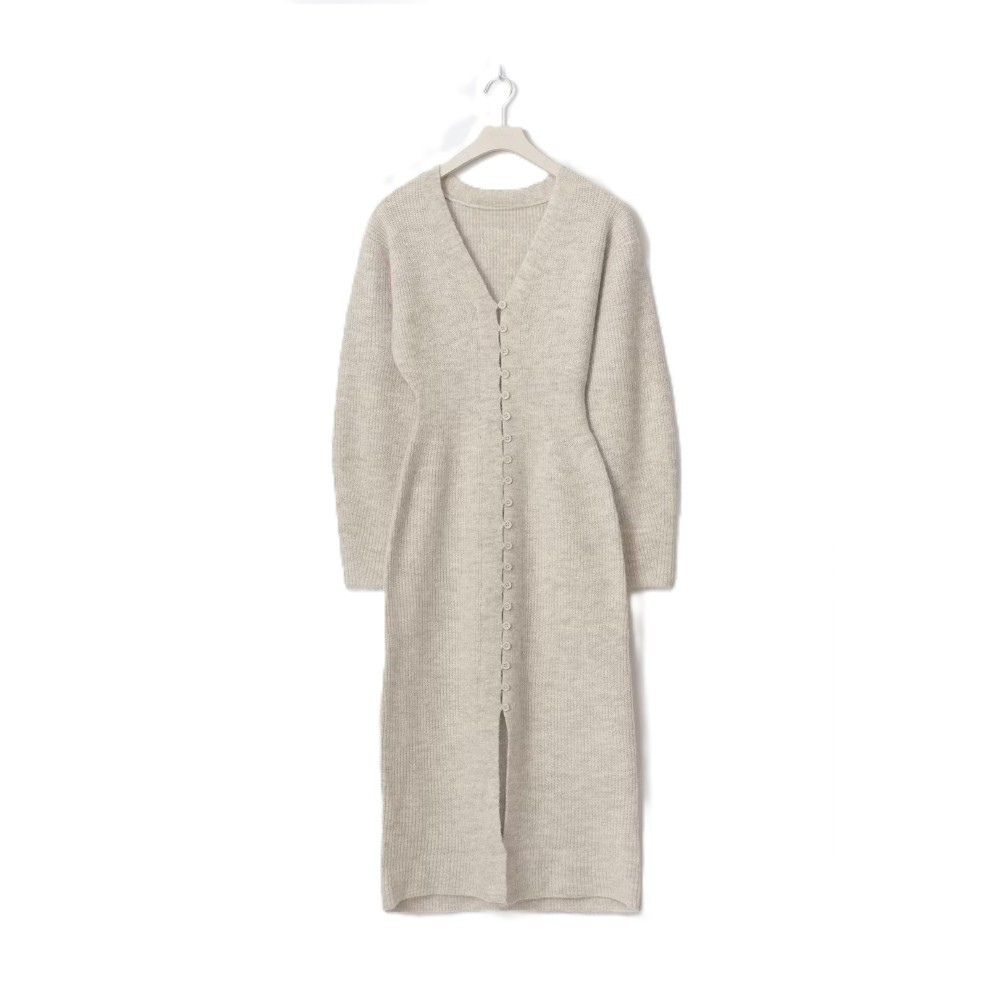 Shaped Knitted Cardigan Dress For Layering