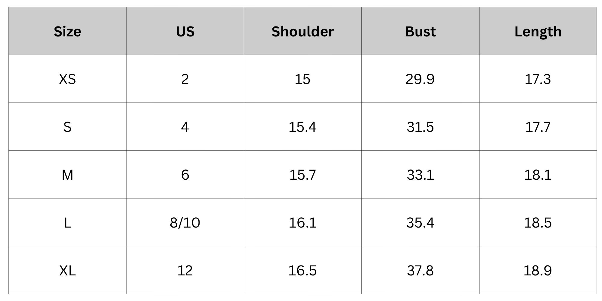Size Chart
