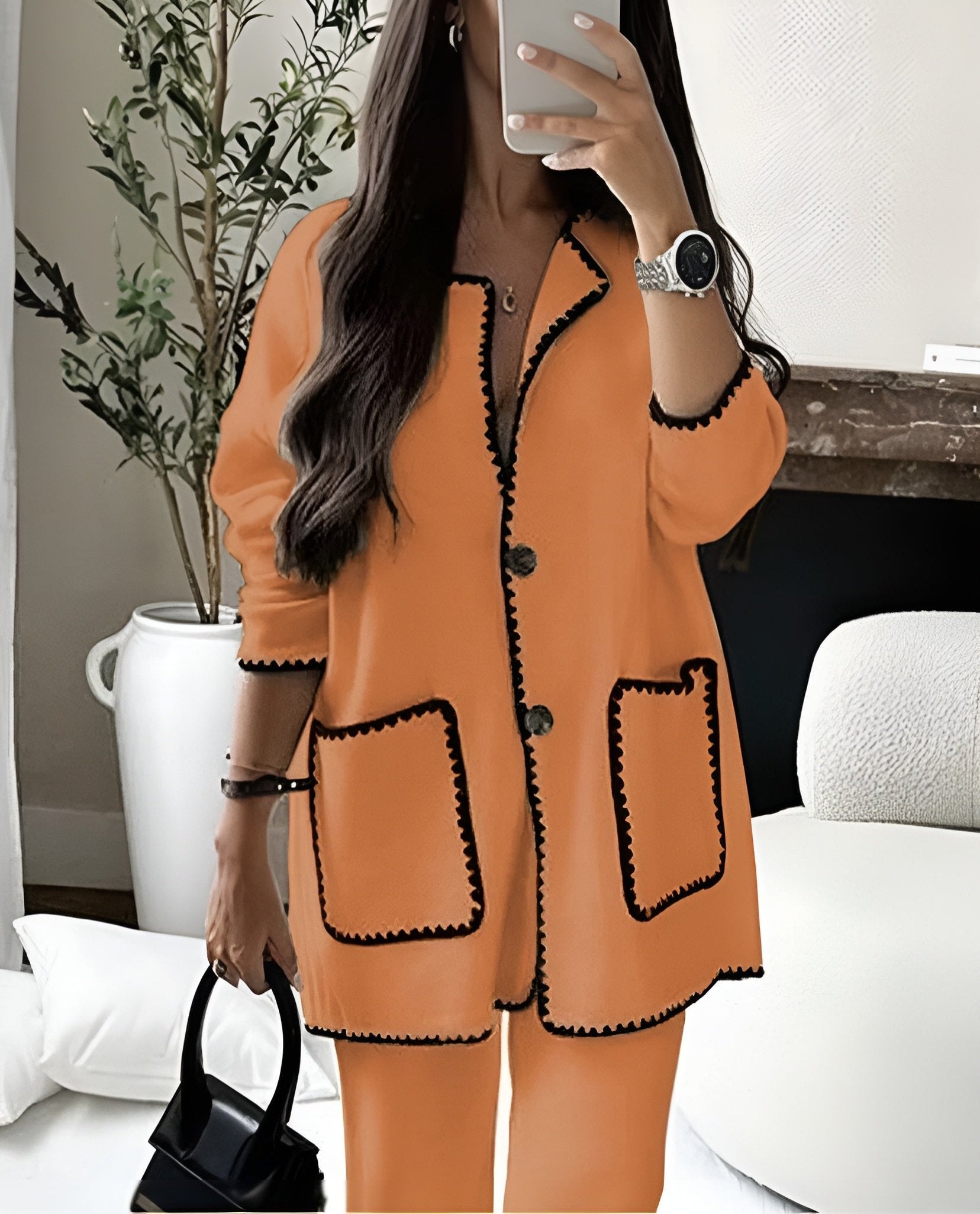 Long Sleeve Jacket And Pants Set-My Comfy Blouse