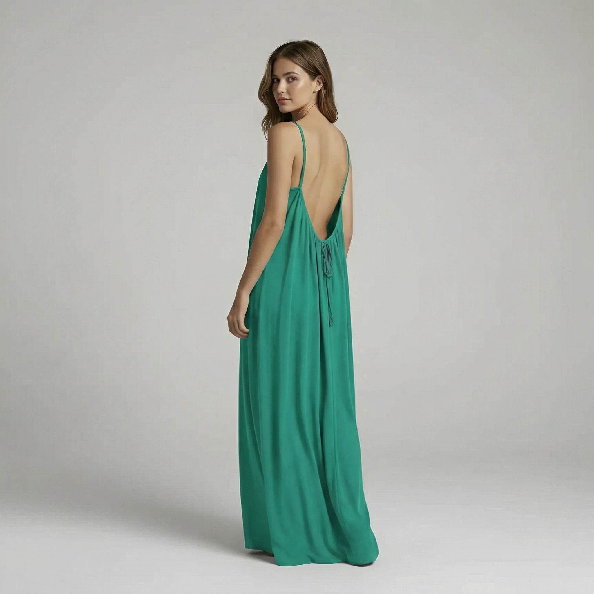 Backless Cami Maxi Dress With Adjustable Straps And Sleeveless Fit For Women