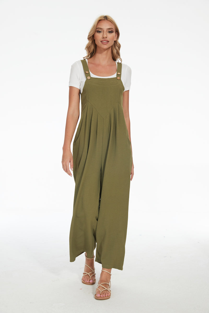 Plus Size Wide Leg Overalls Jumpsuit-My Comfy Blouse