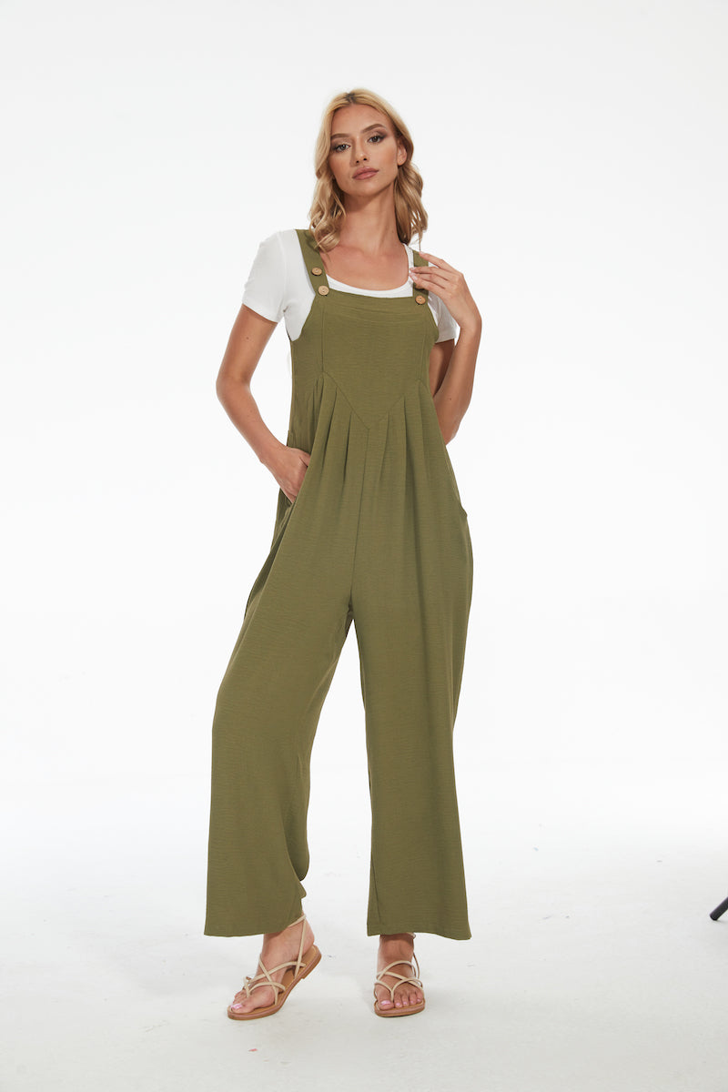 Plus Size Wide Leg Overalls Jumpsuit-My Comfy Blouse