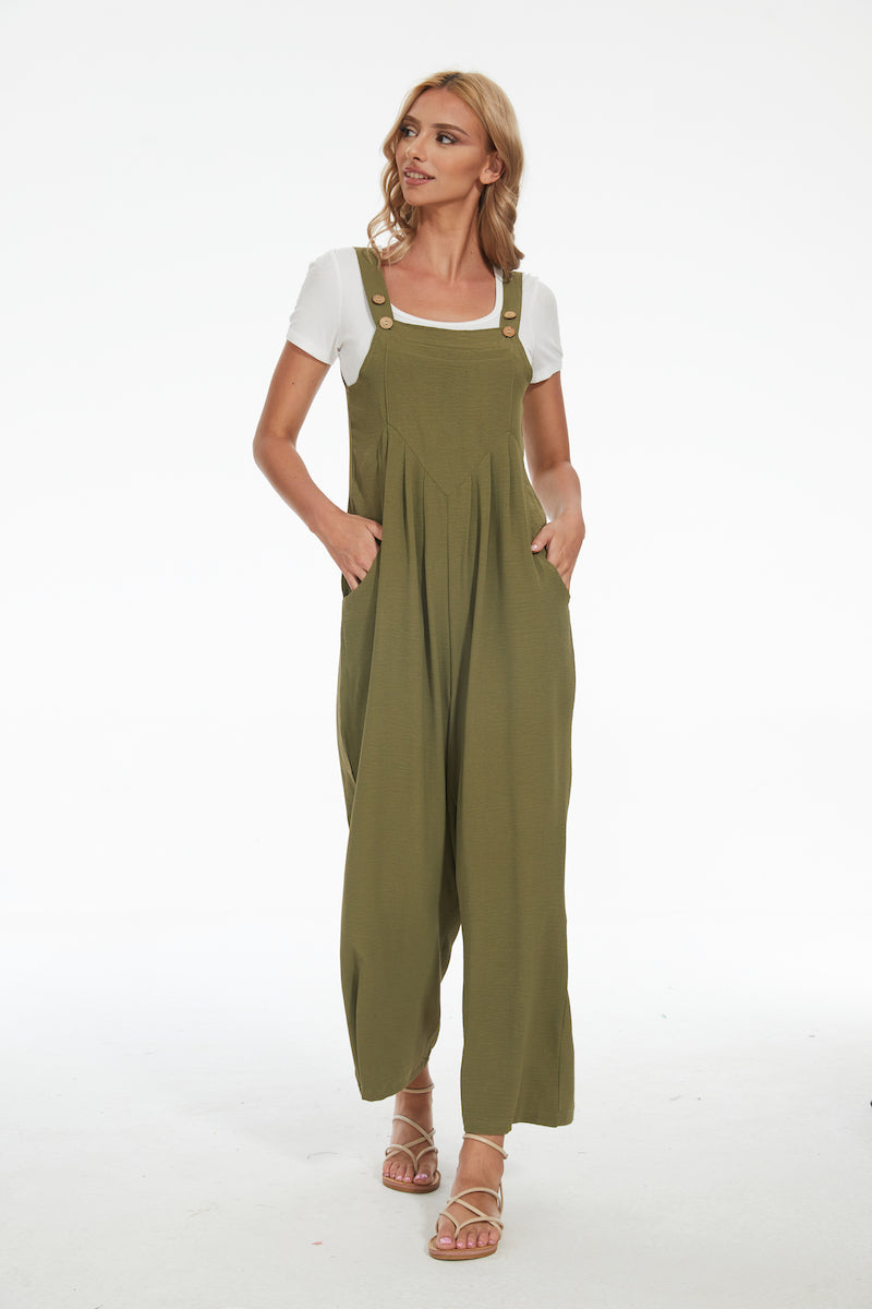 Plus Size Wide Leg Overalls Jumpsuit-My Comfy Blouse