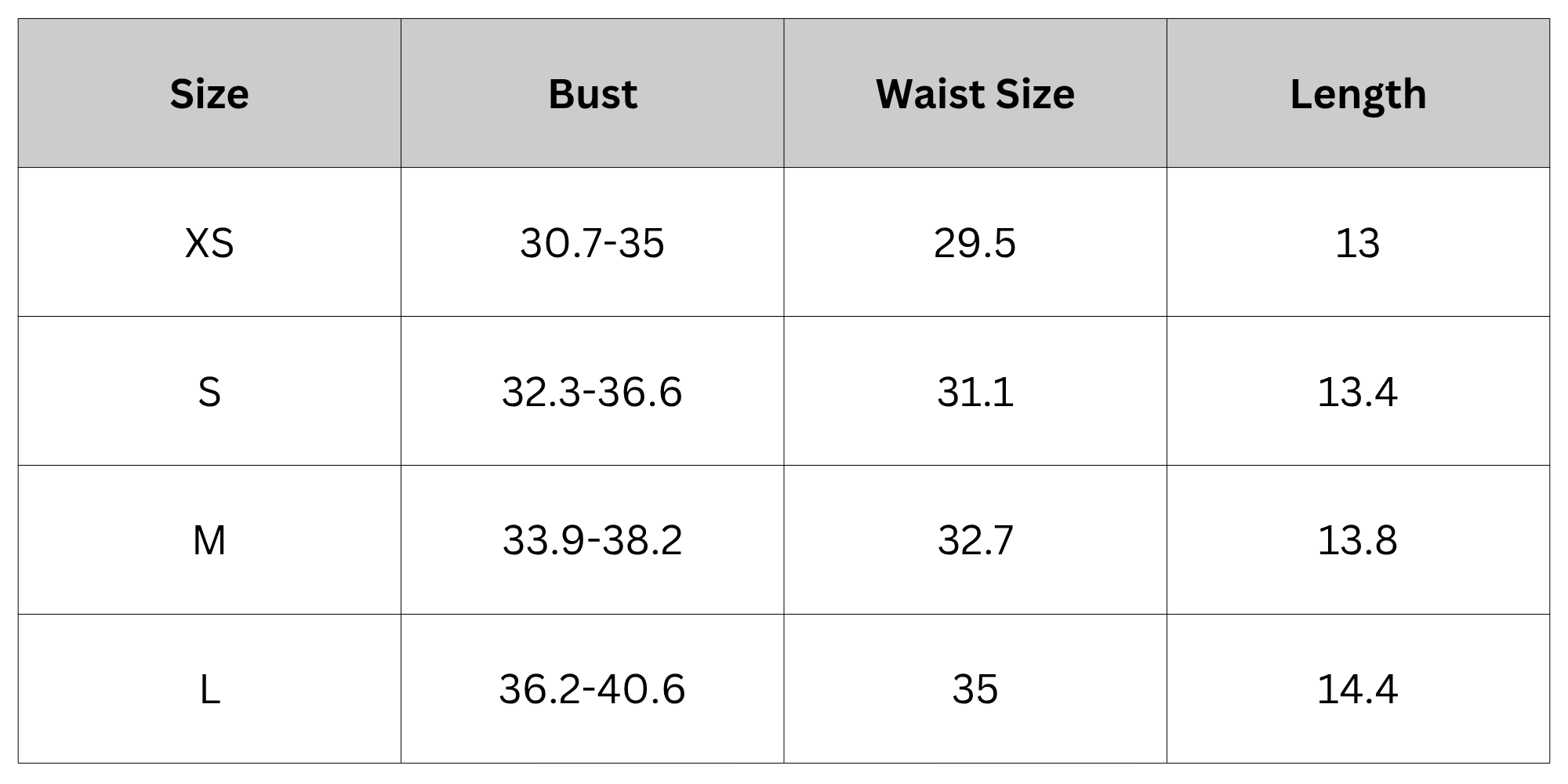 Size Chart