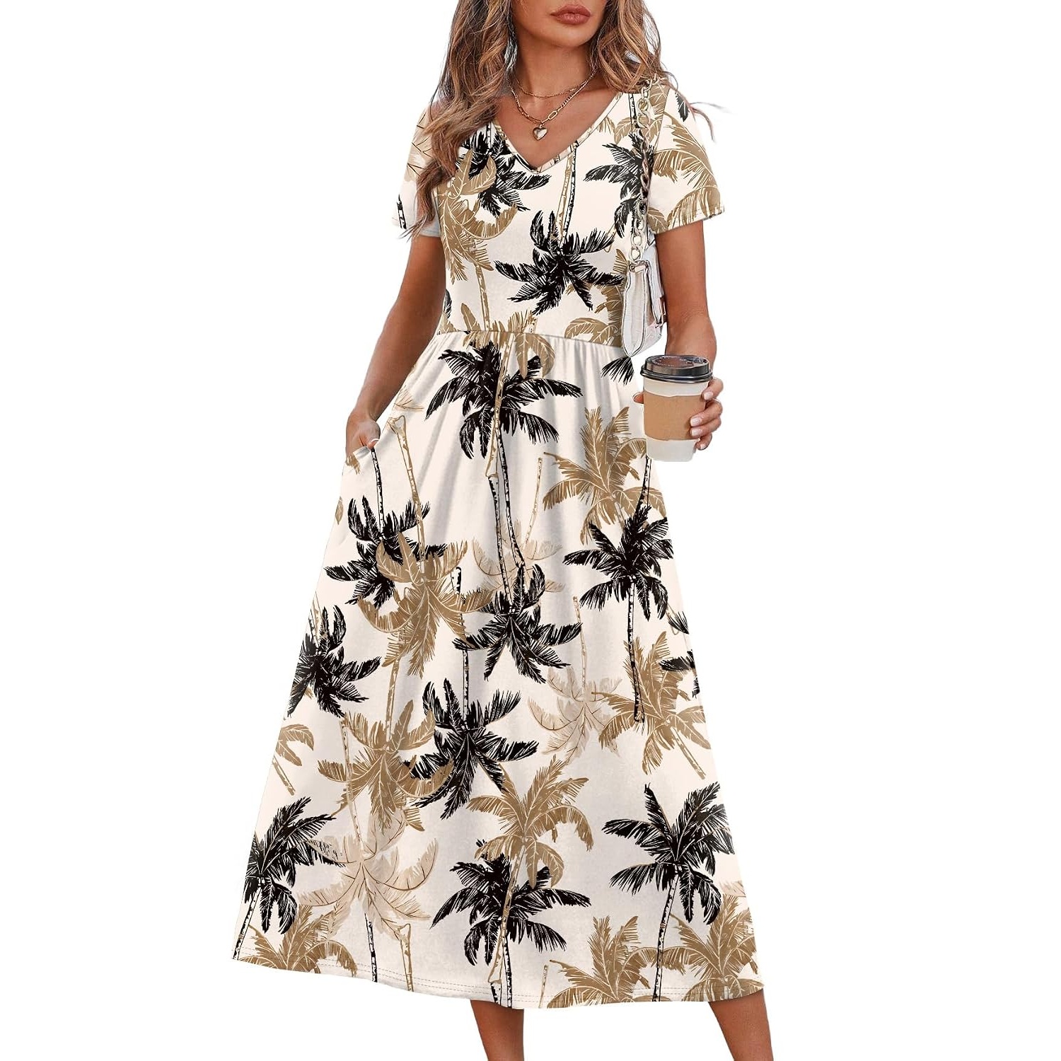 Casual Midi Beach Dresses With Pockets For Women