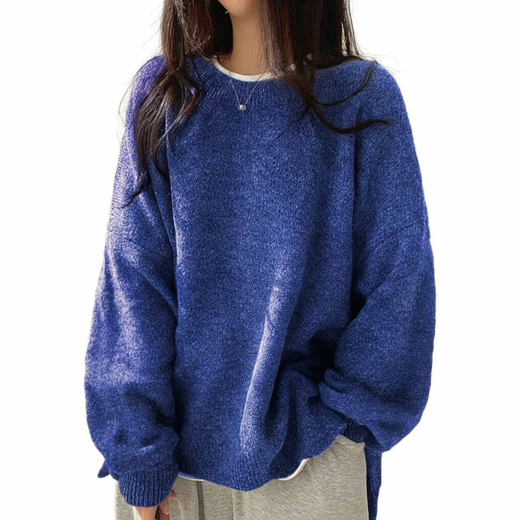 Oversized Drop Shoulder Split Hem Sweater For Women-My Comfy Blouse