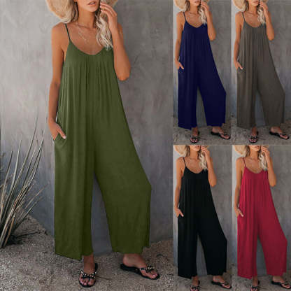 Ultimate Flowy Wide leg Jumpsuit with Pockets-My Comfy Blouse