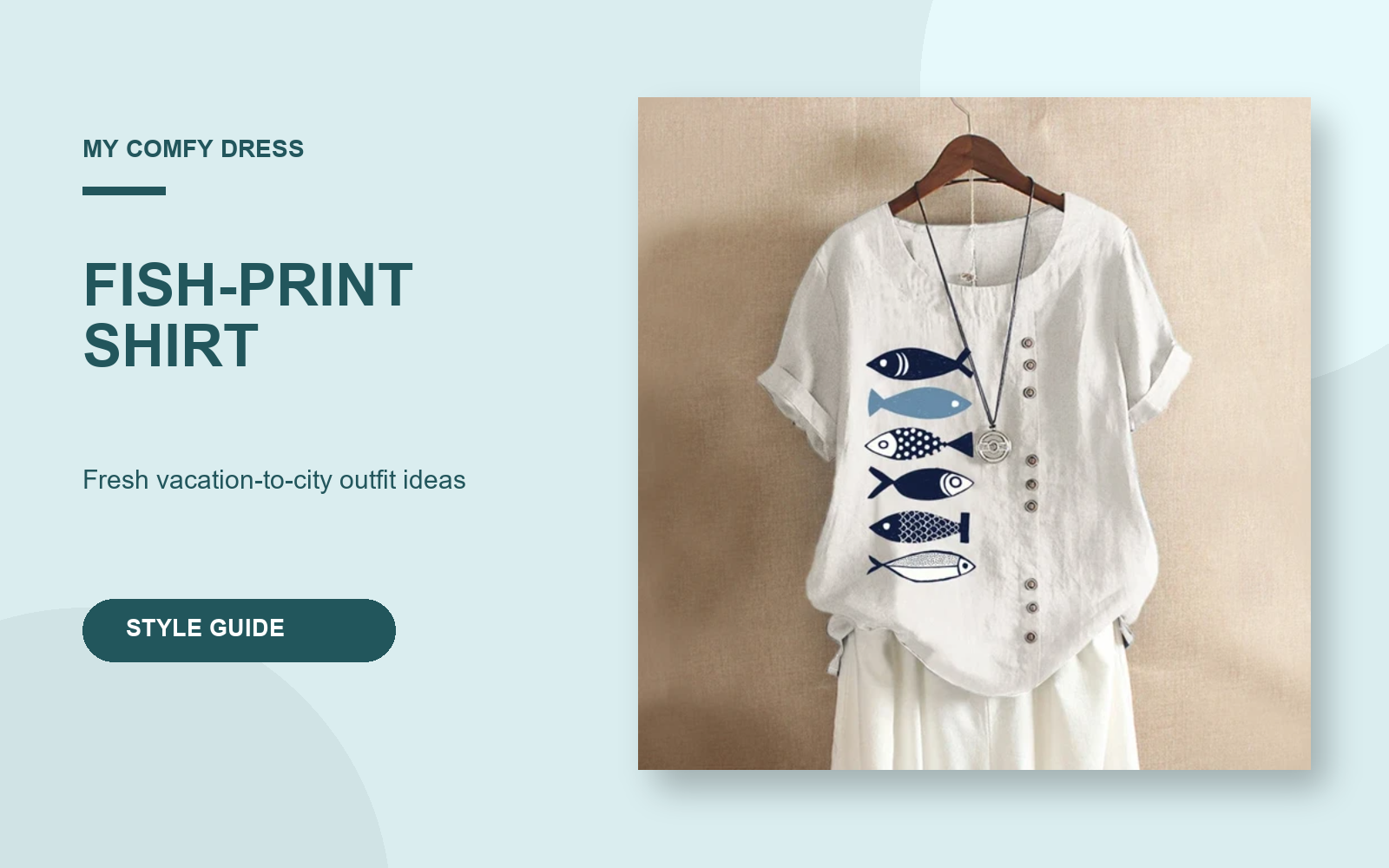 Fish-print shirt outfit guide cover
