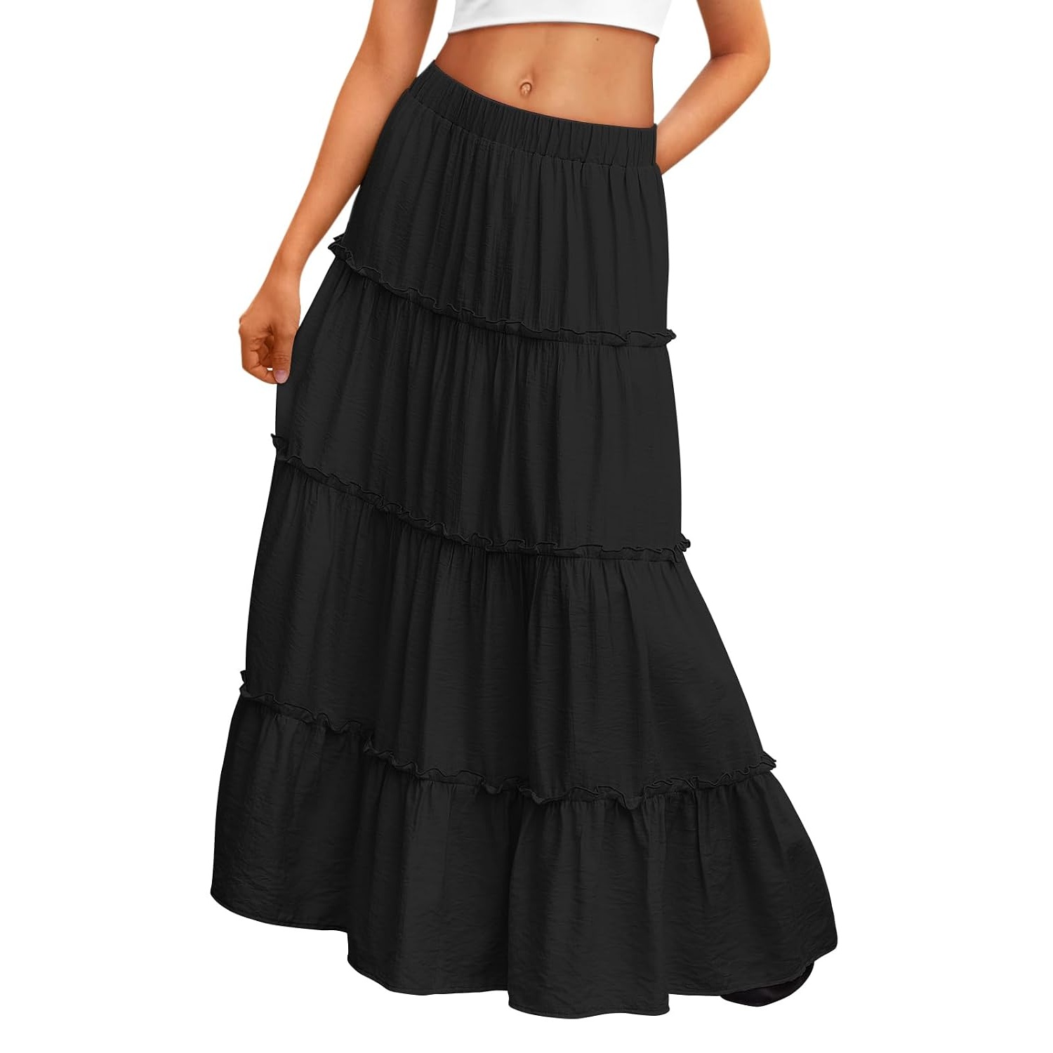 Boho Maxi Vacation Skirt With Pockets For Women