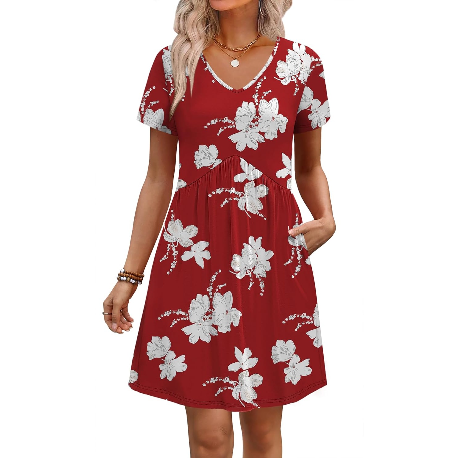 Casual Short Sleeve Beach Vacation Dress For Women