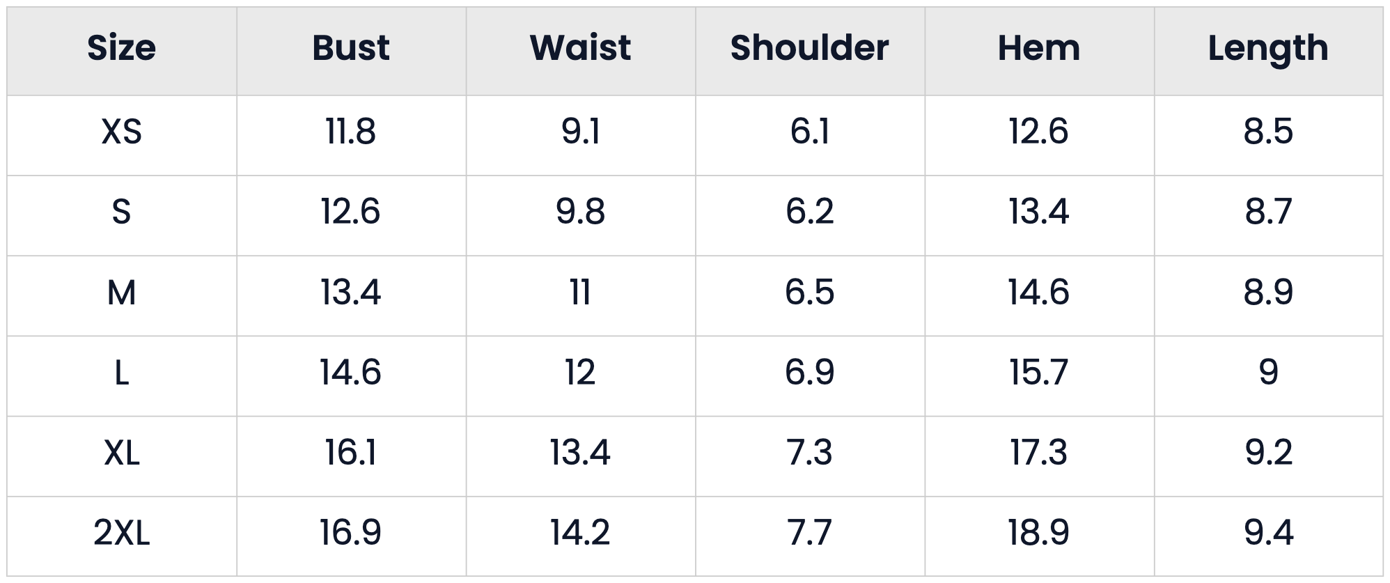 Size Chart for Cropped Short Zip Up Vintage Style Casual Jacket for Women