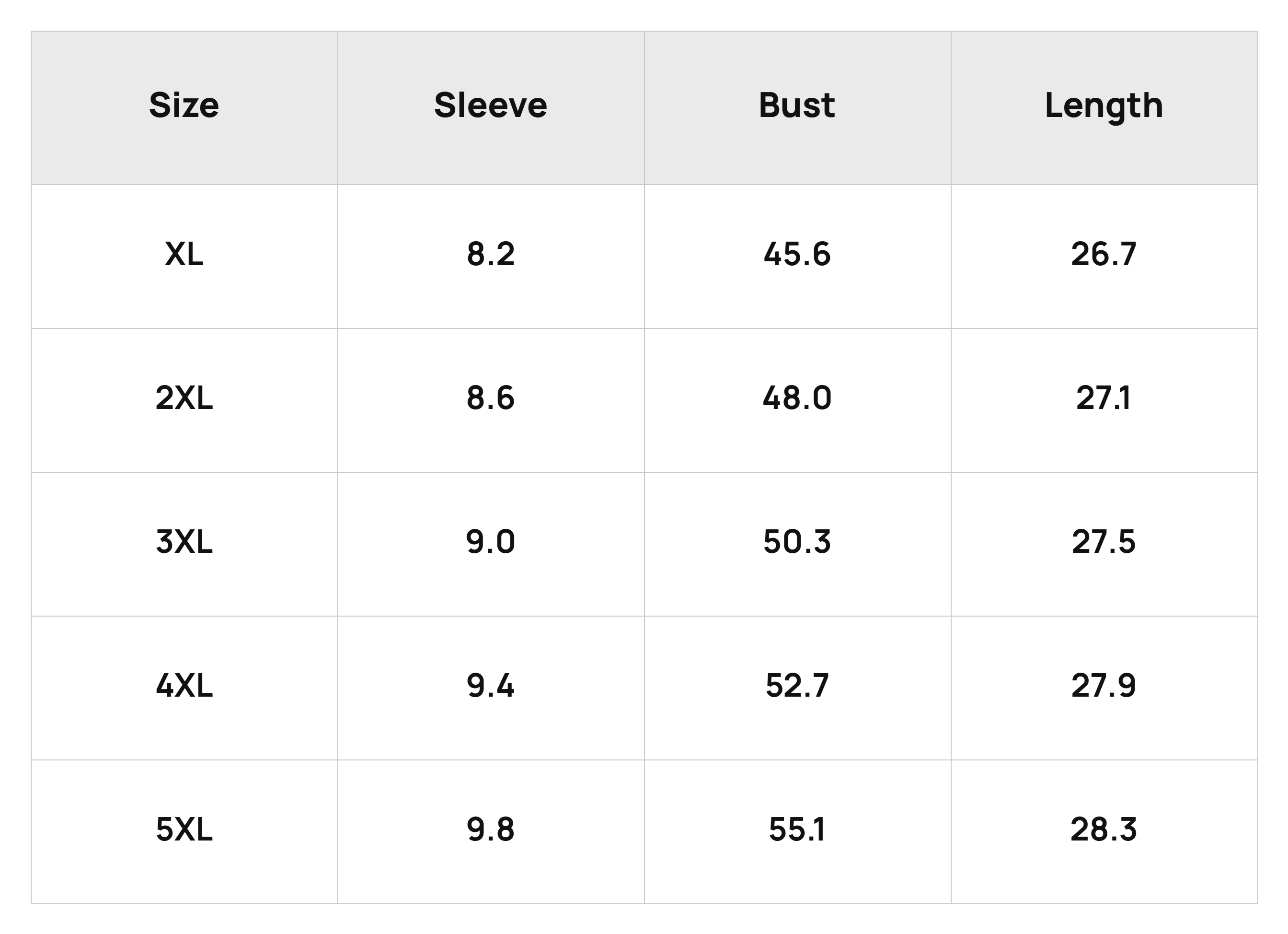 Size Chart
