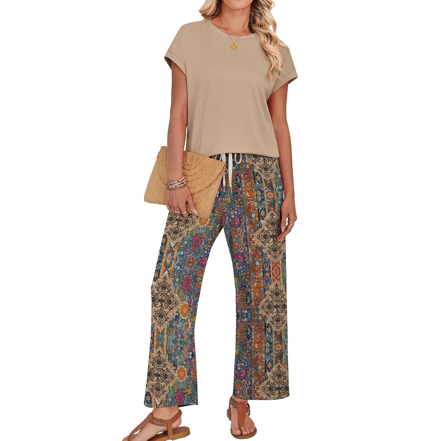 Two Piece Spring Summer Matching Outfit Set For Women