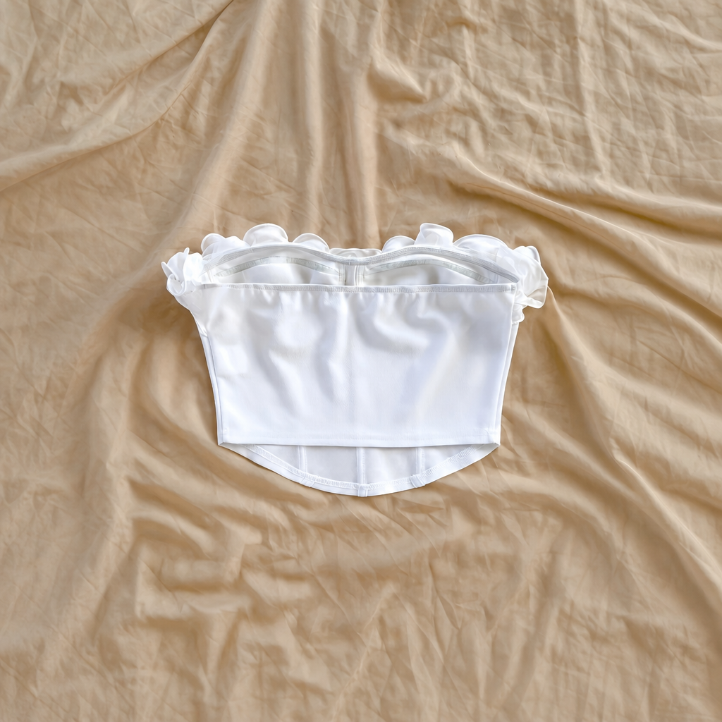 Solid Ruffle Top Suitable With Tie For Women