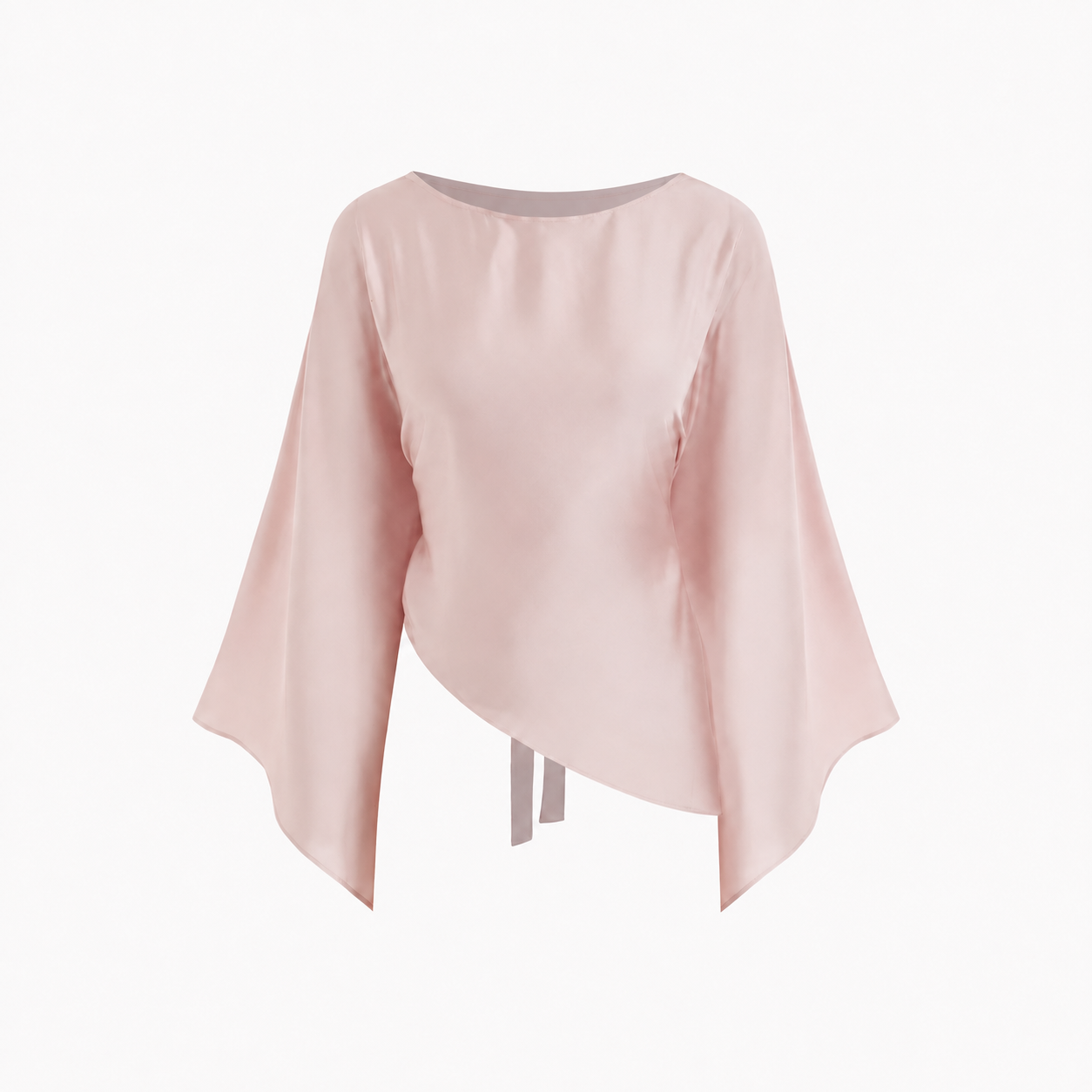 Asymmetrical Draped Blouse with Flared Design for Women