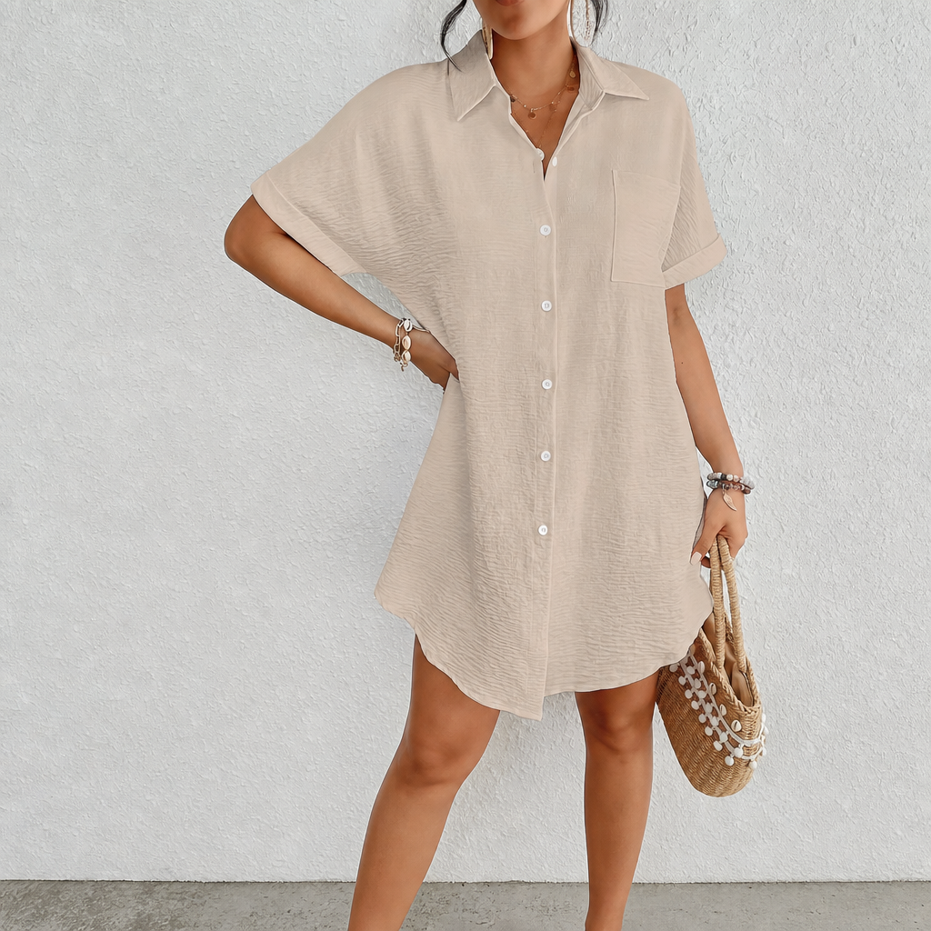 Coverup Button Down Bathing Shirt Cover For Women