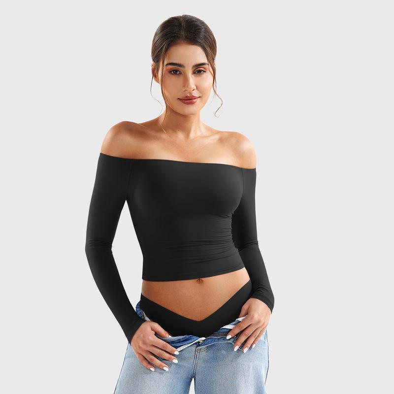Long Sleeve Double Lined Casual Top For Women