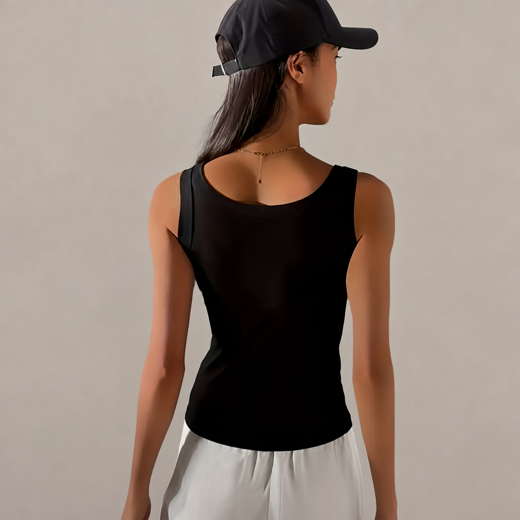 Casual Versatile Formal Sleeveless Ribbed Solid Vest For Women