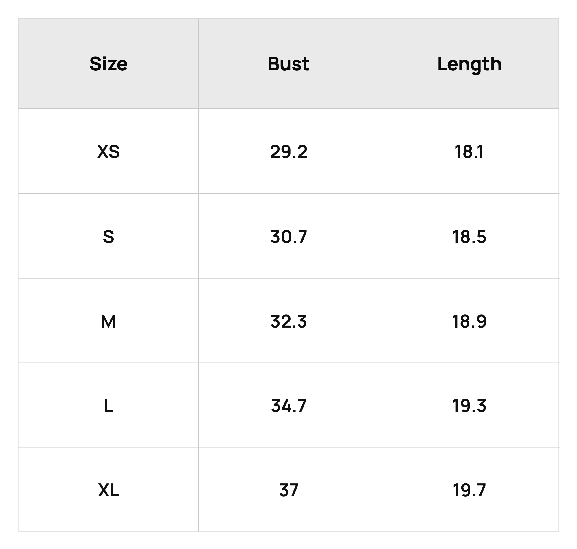 Size Chart
