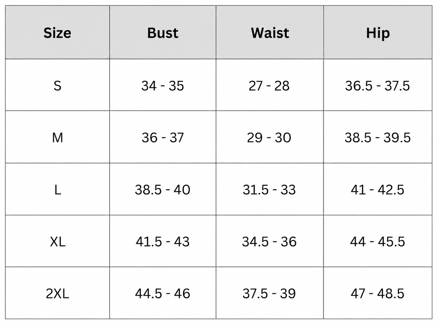 Size Chart