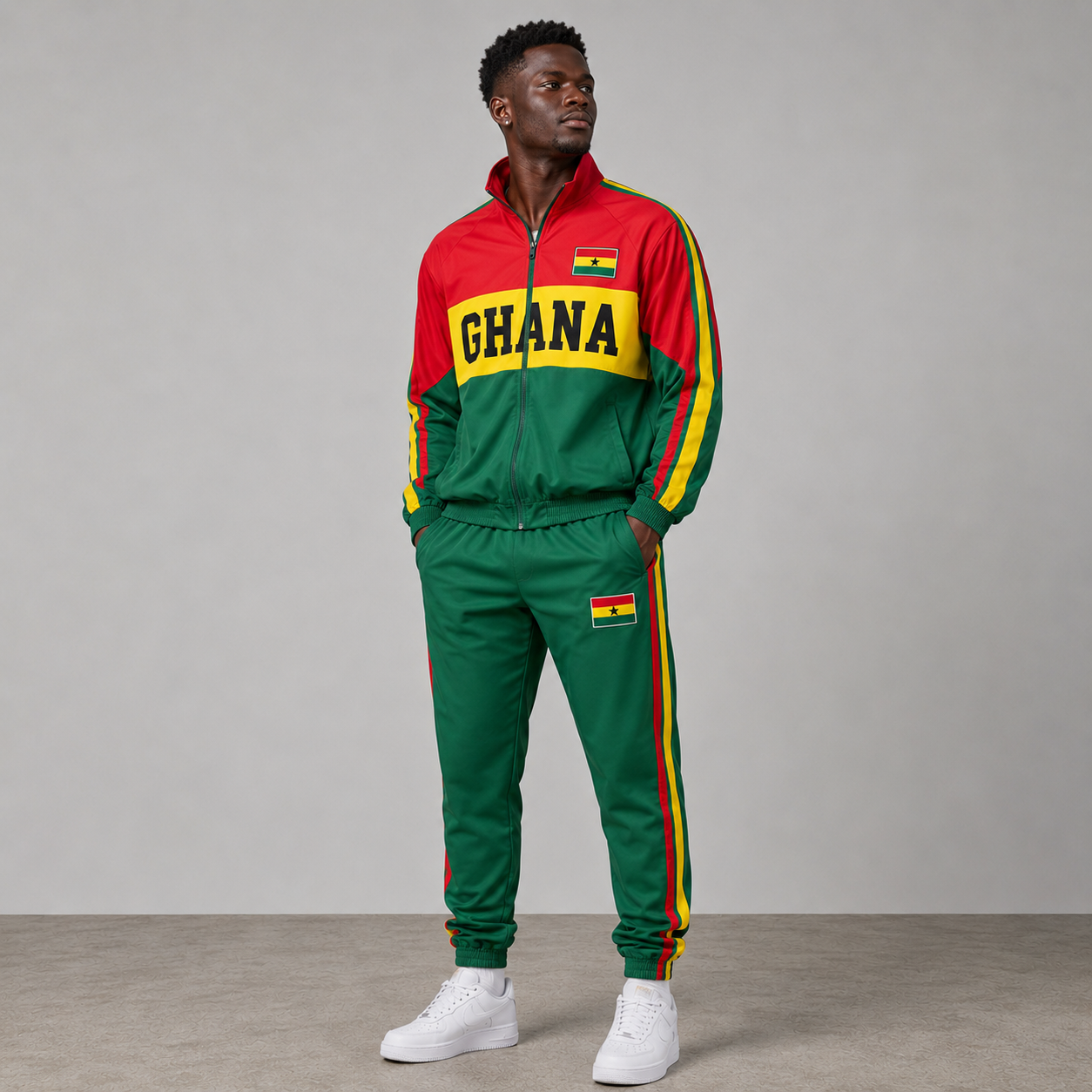 World Cup 2026 Themed Ghana Football Fan Sweatshirt And Jogger Set