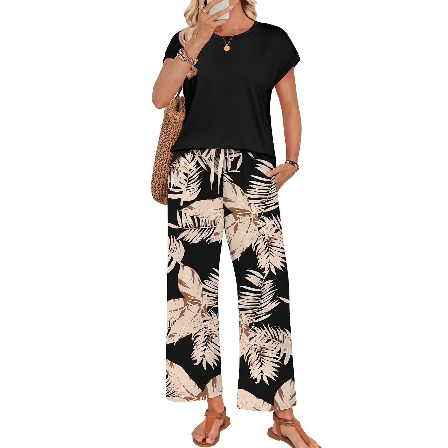 Two Piece Spring Summer Matching Outfit Set For Women