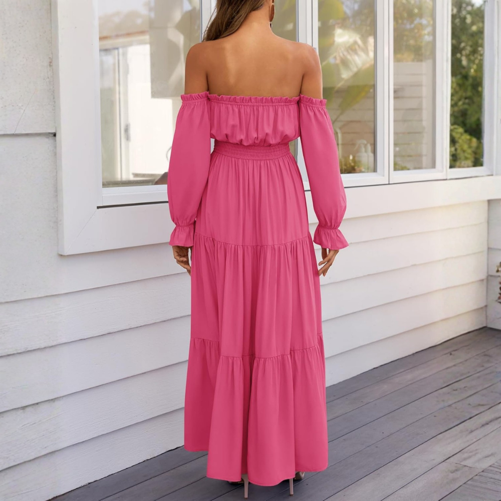 A Line Maxi Dress Dresses Off Shoulder Boho For Women