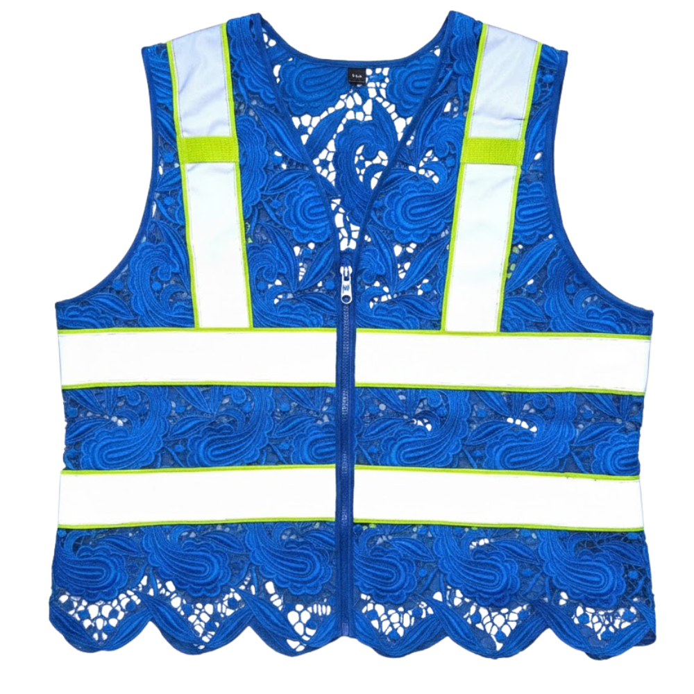 Lace Reflective Vest With Zipper