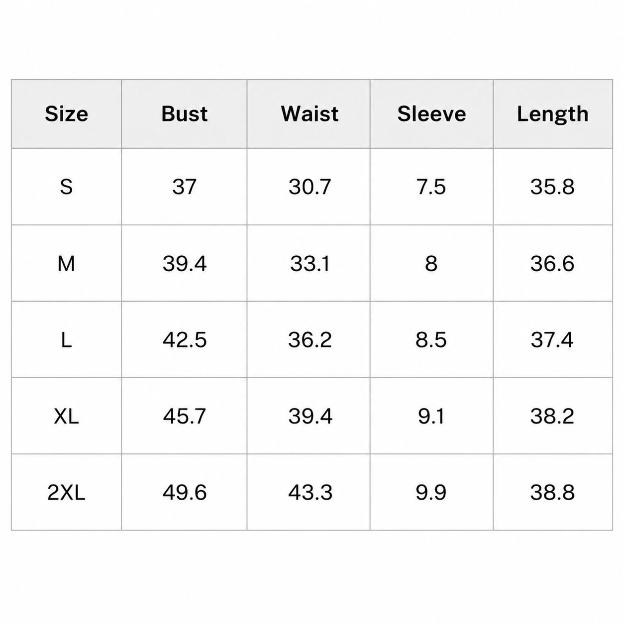 Size Chart