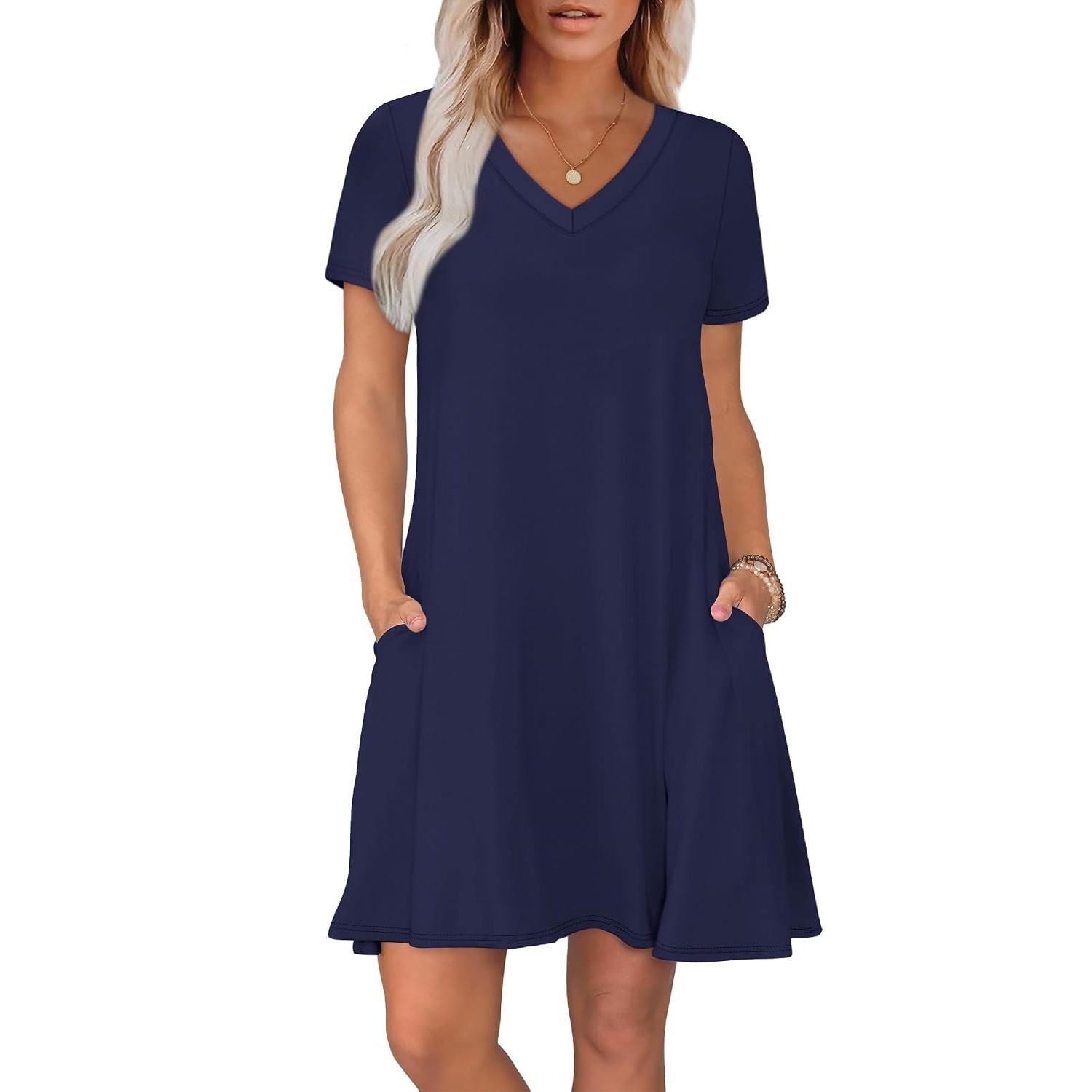Boho Summer Loose T Shirt Dress With Pockets
