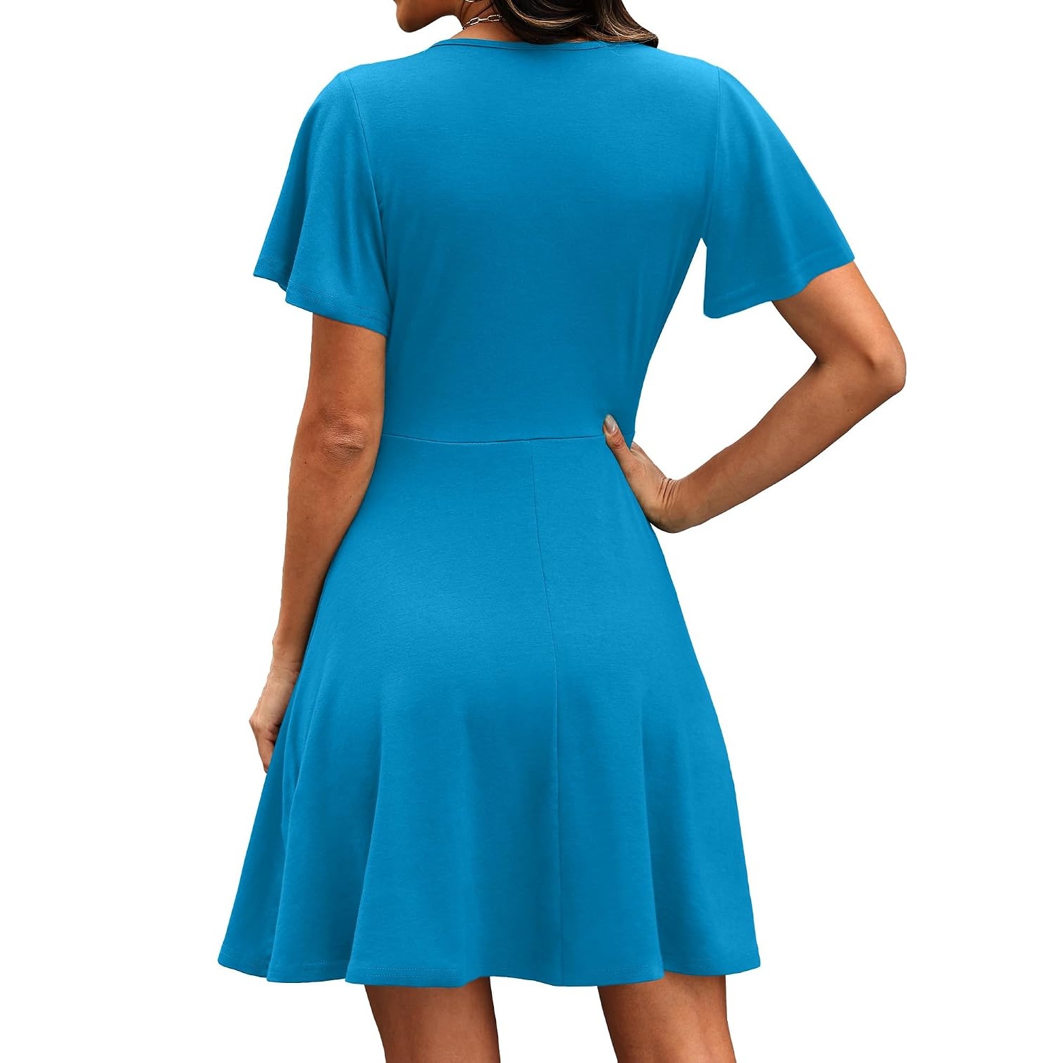 Casual Wrap Ruffle Sleeve Sundress For Women