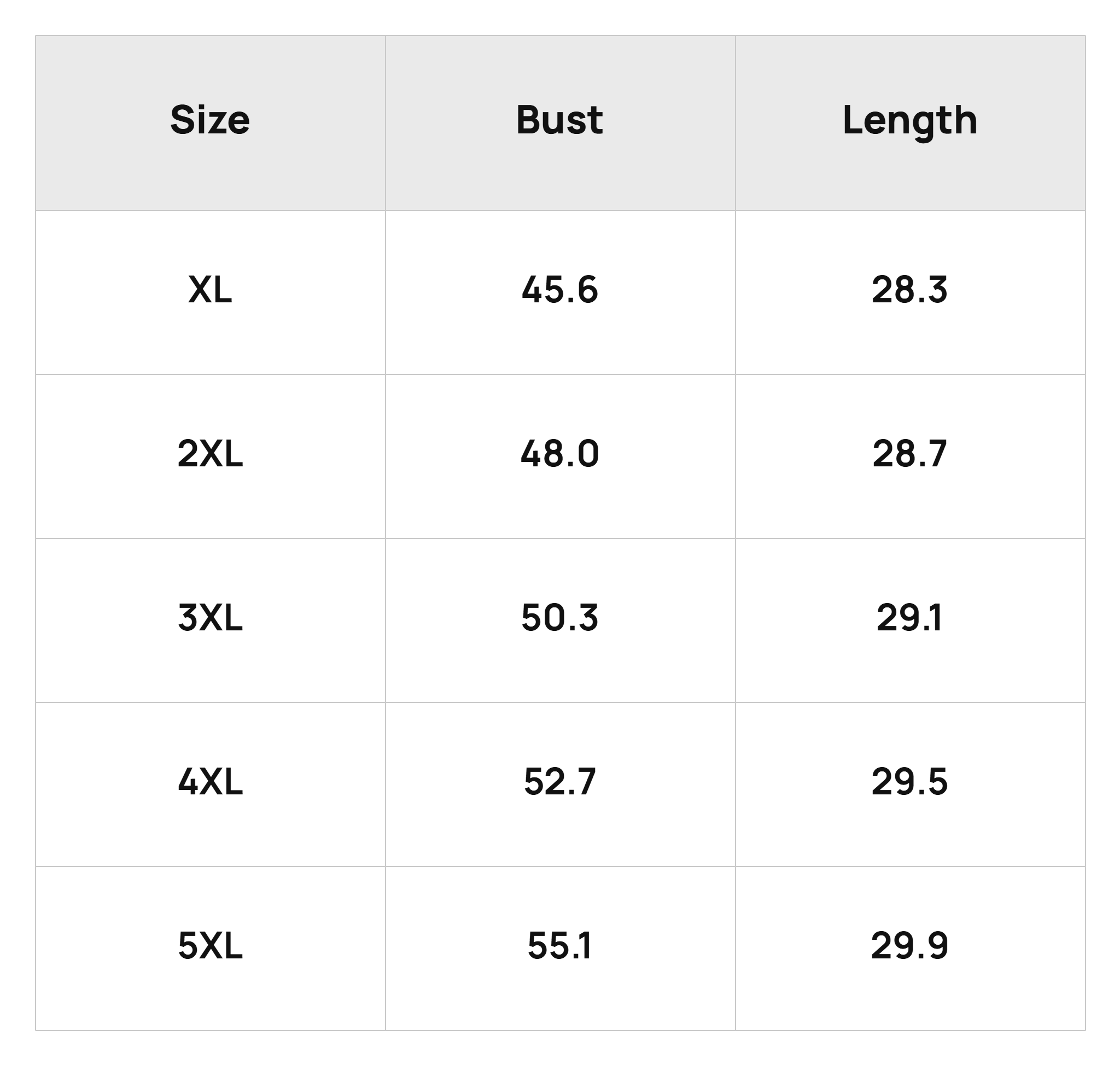Size Chart