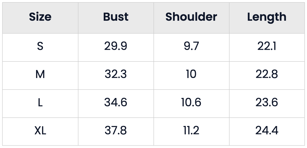 Size Chart for Scalloped Knit Sweater Vest Sleeveless Tank Top