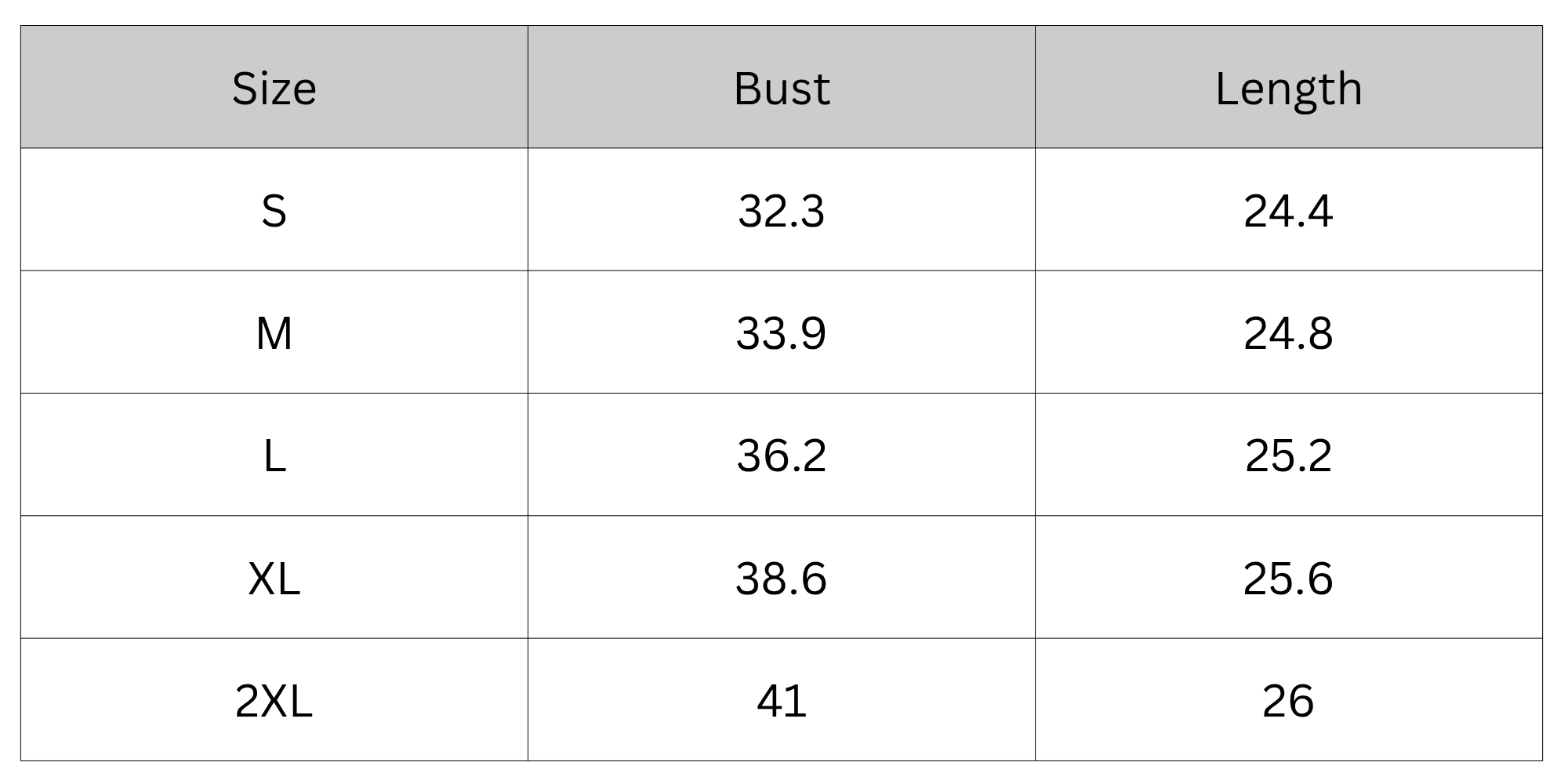 Size Chart