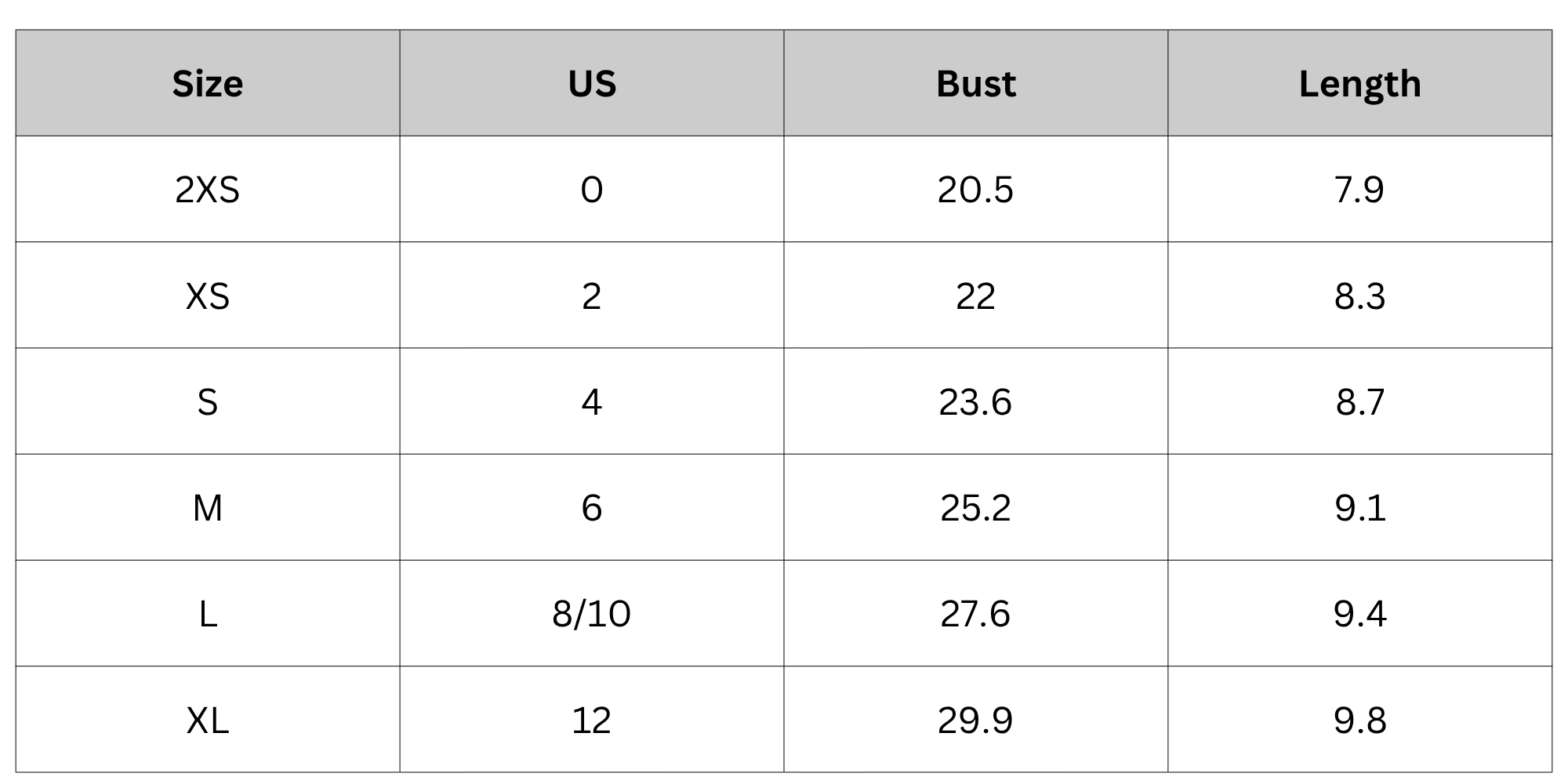 Size Chart