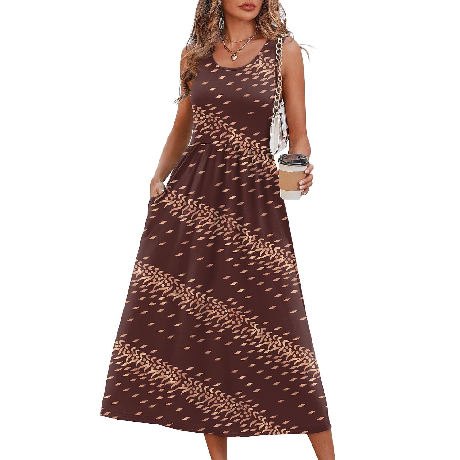 Casual Summer Midi Dress With Pockets For Women